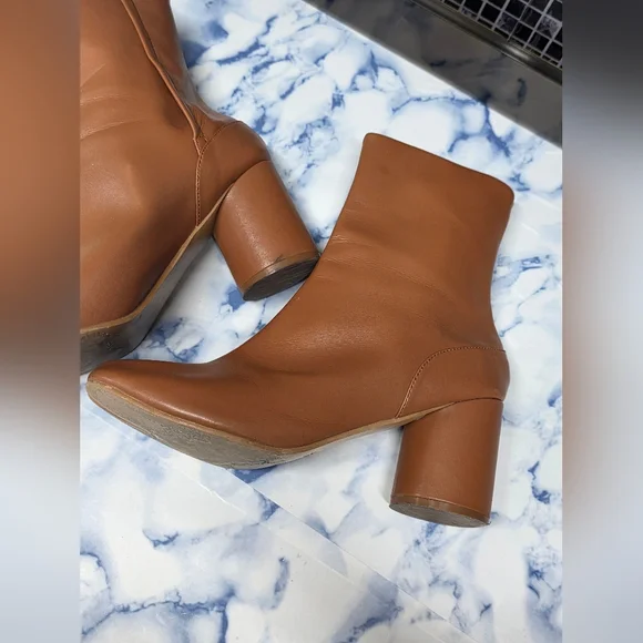 Boots Split Toe High Heel Women Boots Leather Women Shoes - Picture 5 of 11